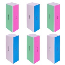 4 Way Nail Buffer Block 6 Pcs 4-way shine buffer block, Pink/Green/Blue/White