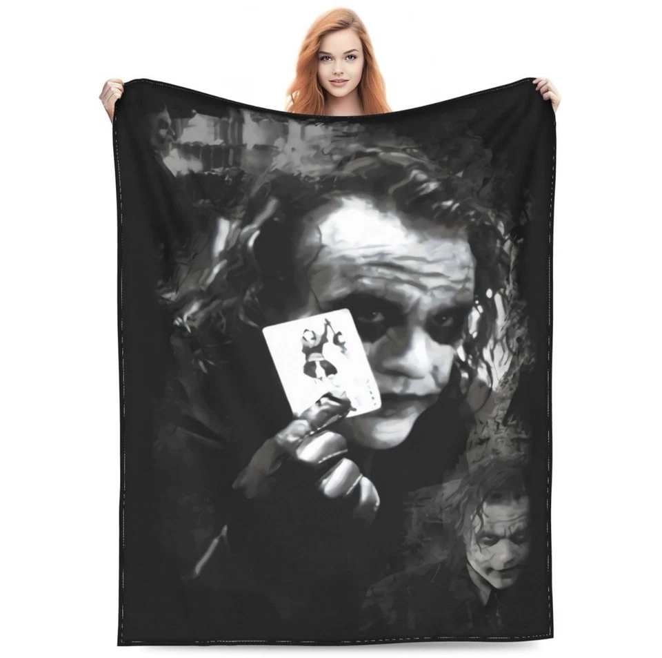 The Joker Heath Ledger Lightweight Fleece Blanket Black & White 50” X 60” NEW - Image 2 of 3
