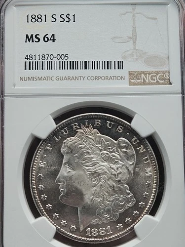 1881 S Morgan Silver Dollar $1 NGC MS64