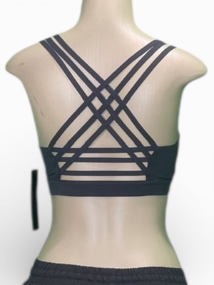 Women's Interlock Criss-Cross Back Sports Bra Strappy Athletic Bra by Mono B NWT