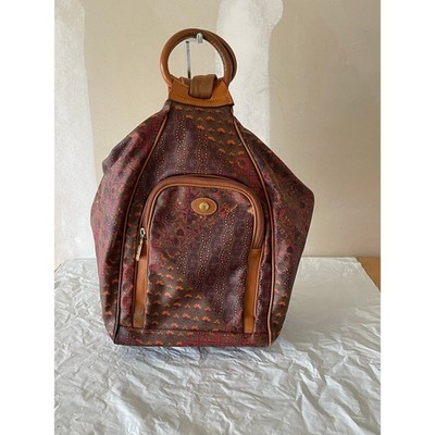 Escada backpack distinctive brown paisley print