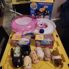 Vintage Zhu Zhu Pets Hamster Lot 8 Hamsters Princess Car Playset