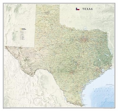 Texas, Tubed - Sheet Map (rolled) NEW Maps, National  02/08/2012