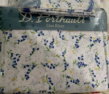 Dan River D. Porthault 2pc Full Fitted Flat Sheets New Cotton Blend NOS