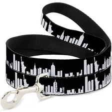 Dog Leash New York Solid Skyline Black/White