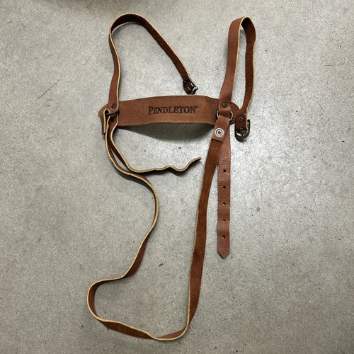 Pendleton Brown Leather Blanket Carrier With Handle Strap