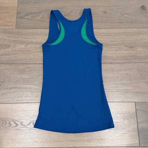 UNDER ARMOUR Blue Green Heatgear Fitted Ribbed Active Workout Tank Top Size XS - Picture 2 of 5