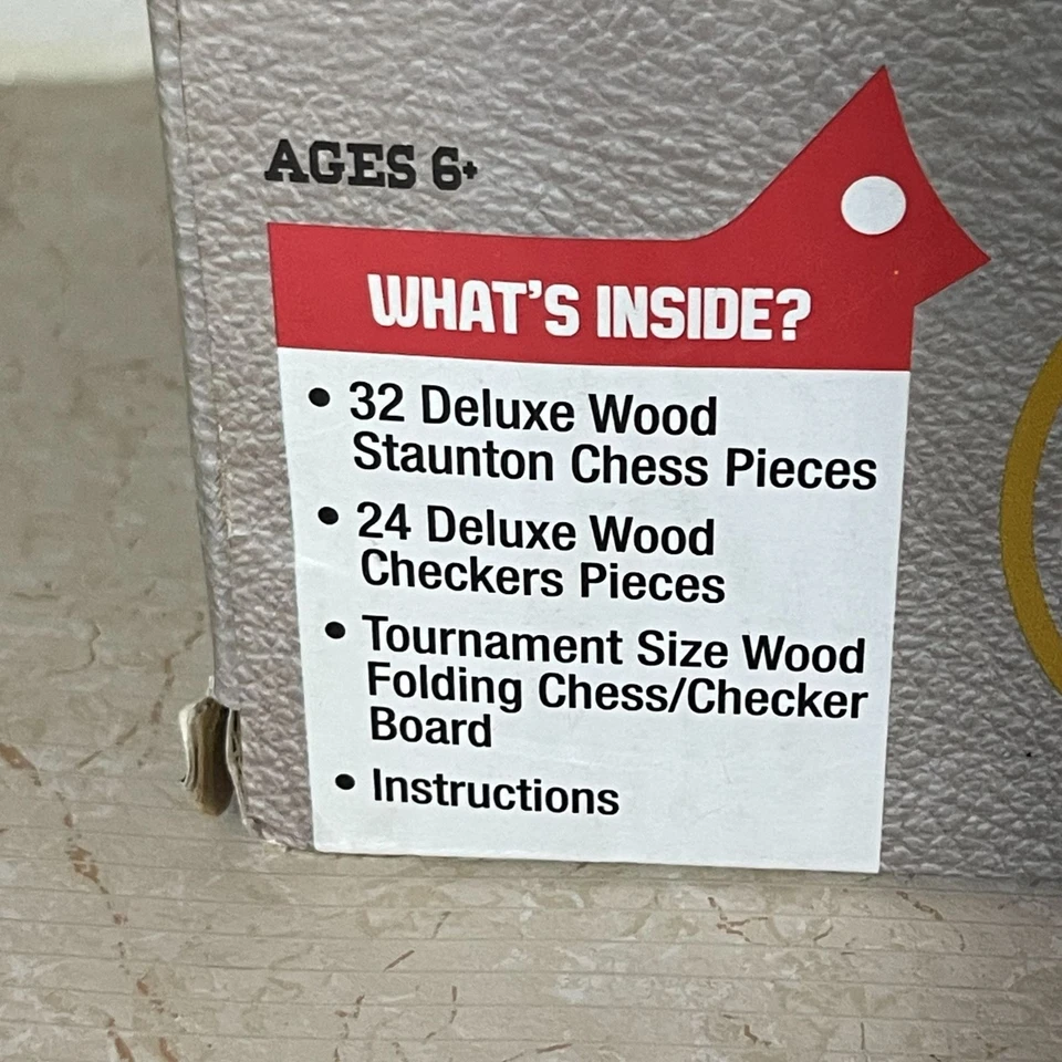 Juego de ajedrez y damas de madera plegable tamaño torneo con Staunton de lujo Foto 3 de 4