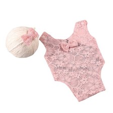Newborns Photo-Shooting Props Headwear  Lace Romper Posing Clothes Shower Gift