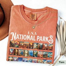 National Parks USA Comfort Tee Shirt Gift Travel Nature Lover Vacation Top
