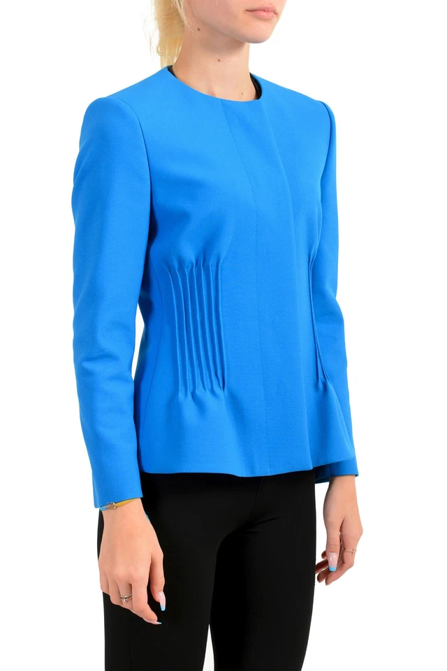 Blazer para mujer Hugo Boss "Jetucka" azul con botones Foto 2 de 4