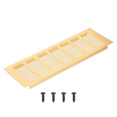 12 x 4 Inch Rectangle Ventilation Grille, Aluminum Air Vent Cover, Gold
