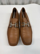 Salvatore Ferragamo Anthony Loafers Cannella Calf Leather Sz 10 D Bit Shoes