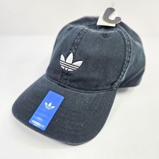 Adidas Originals Relaxed Strapback Dad Hat Black Trefoil NWT
