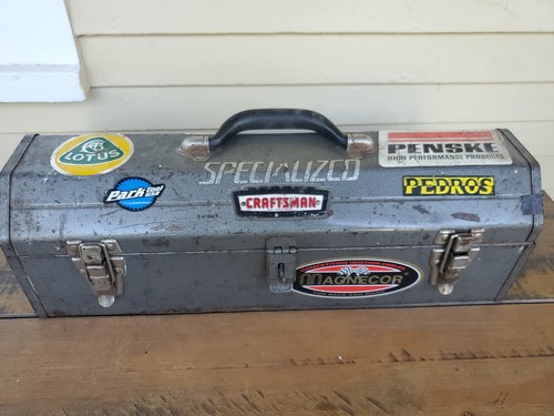 Vintage USA Craftsman Metal Tool Box with Removable Tray & 15pc V/VV Socket Lot