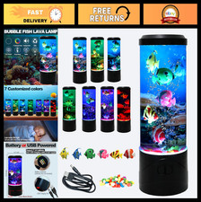 Mini Bubble Fish Lamp - Color Changing Aquarium Light with 6 Artificial Fish - H