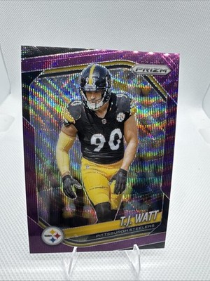 2025 Prizm Football Purple Wave 67/99 T.J. Watt Pittsburgh Steelers