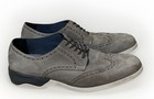 MINT JOHNSTON & MURPHY 10.5 m GRAY WING TIP SHEEPSKIN SUED MENS DRESS SHOES — photo 4