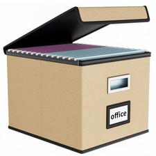 Collapsible File Organizer Box with Lid Document Storage for Letter/Legal Size