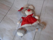 Christmas Mouse Vintage 1980's FISHER PRICE Puffalump Plush Toy