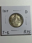 1917-D Standing Liberty Quarter Type 1 UNC Nice Luster