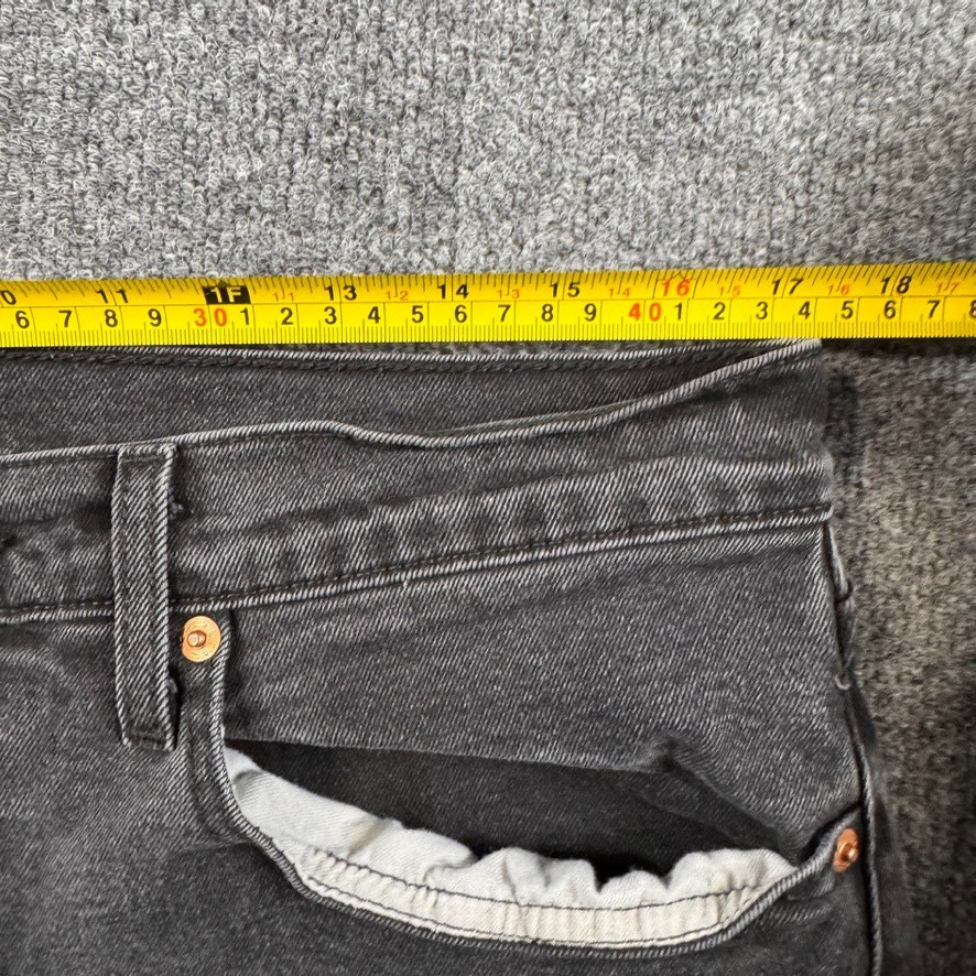 Levi's Jeans 502 Mens 34x32 Slim Tapered Fit Flex Black Denim Distressed Work thumbnail 14