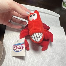 Disney Sebastian Beanbag Plush The Little Mermaid Ages 3 3-4 4-7 8-11 Years