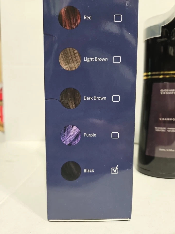 Paquete de 2 champú tinte para cabello negro 200 ml | Champú tinte instantáneo para el cuidado del cabello vendedor de EE. UU. Foto 3 de 4