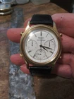 Vintage 1983 Seiko 7A28-6010 Gold Plated Chronograph Watch Nice!!