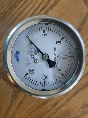 #ad #ad Wika Pressure Gauge 30 PSI. 1 4” Center Back Mount P N 9833264. 316 SS. 2.5” $40.00