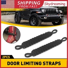 2pcs Car Door Limiting Straps Adjustable Belt For Jeep Wrangler JK/YJ/TJ 1976-21