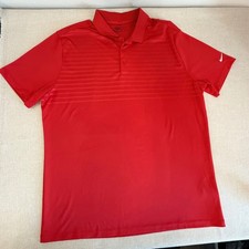 Nike Golf Dri-FIT Red Striped Polo Shirt Mens XL 802878-657