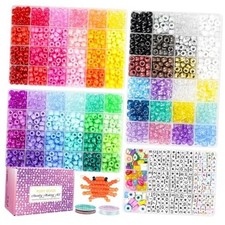 2400pcs Pony Beads 72 Colors 9mm Friendship Bracelets Making Kit, Rainbow