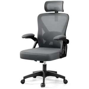 COOLHUT chaise de bureau ergonomique haute Mesh avec repose-tête - Gris foncé (24-3H)™