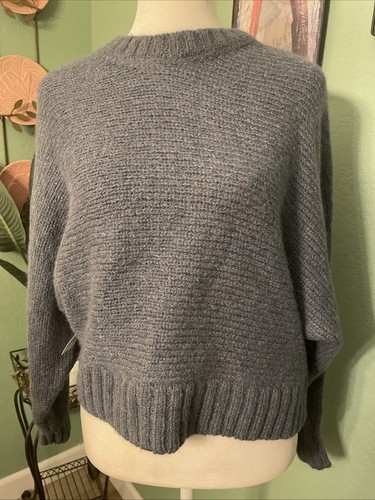 The Group Babaton Day Off Sweater Oversized Crewneck 100% Alpaca Blue XXS NWT
