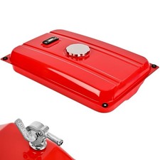 5-Gallon Universal Generator Gas Fuel Tank w/ Chrome Cap Gauge Petcock Valve Red