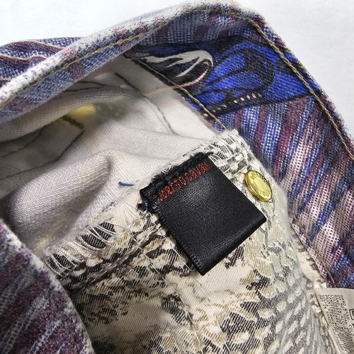 Vintage Roberto Cavalli Just Jeans Damen 34x31 Allover Print Chinese Fish Boho Y2K - Bild 10 von 18