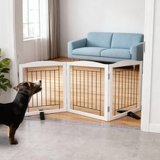 Dog Fence Indoor,Dog Gate Indoor for Doorway pet gate -3-Panel Freestanding, ...