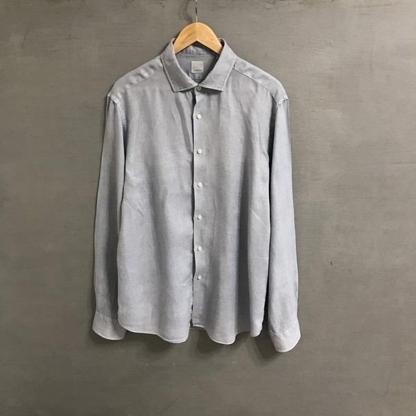 Men Cellini Shirt Blue Linen 42 / XL / 50