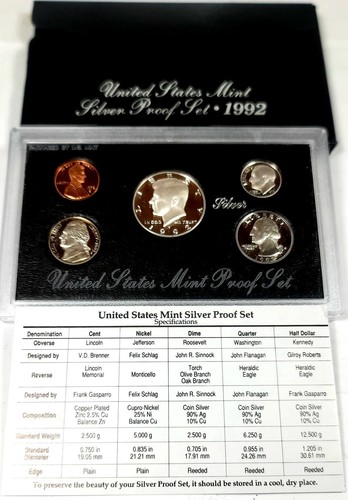 1992-S Premium Quality Silver Proof Set OGP COA. Silver Prices ^