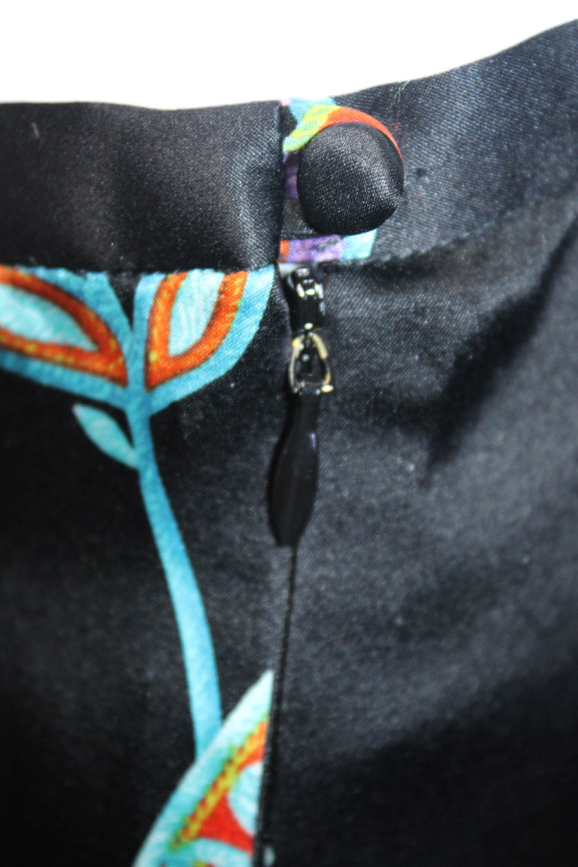 Trina Turk Womens Silk Floral Print High-Rise Wide Leg Pants Multicolor Size 6