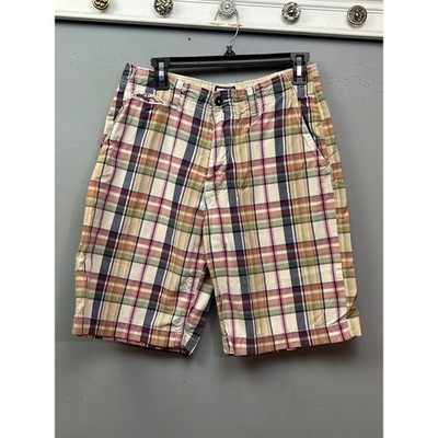 American Eagle Outfitters Plaid Shorts Mens 30 Preppy Vintage Flat Front
