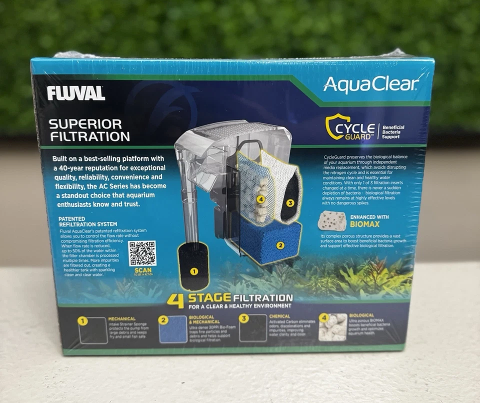 Fluval AquaClear AC70 Power Filter 40-70 US Gal #19615 - Image 2 of 4