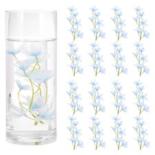 24 Pcs Floating Flowers for Centerpieces Artificial Orchid Vase Filler, Blue