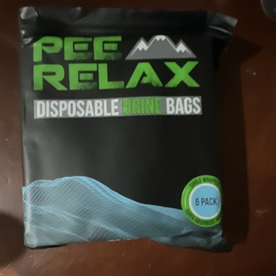 PEE RELAX Portable Disposable Urine Bags 6 Pack Black Outdoor Camping
