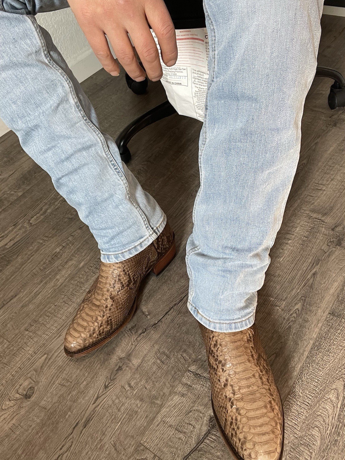 Dan Post Python Cowboy Boots Sand / Light Brown B… - image 14