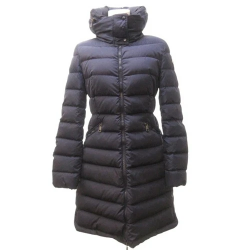 Moncler FLAMETTE piumino giacca cappuccio logo doppia zip blu navy 0 circa S usa