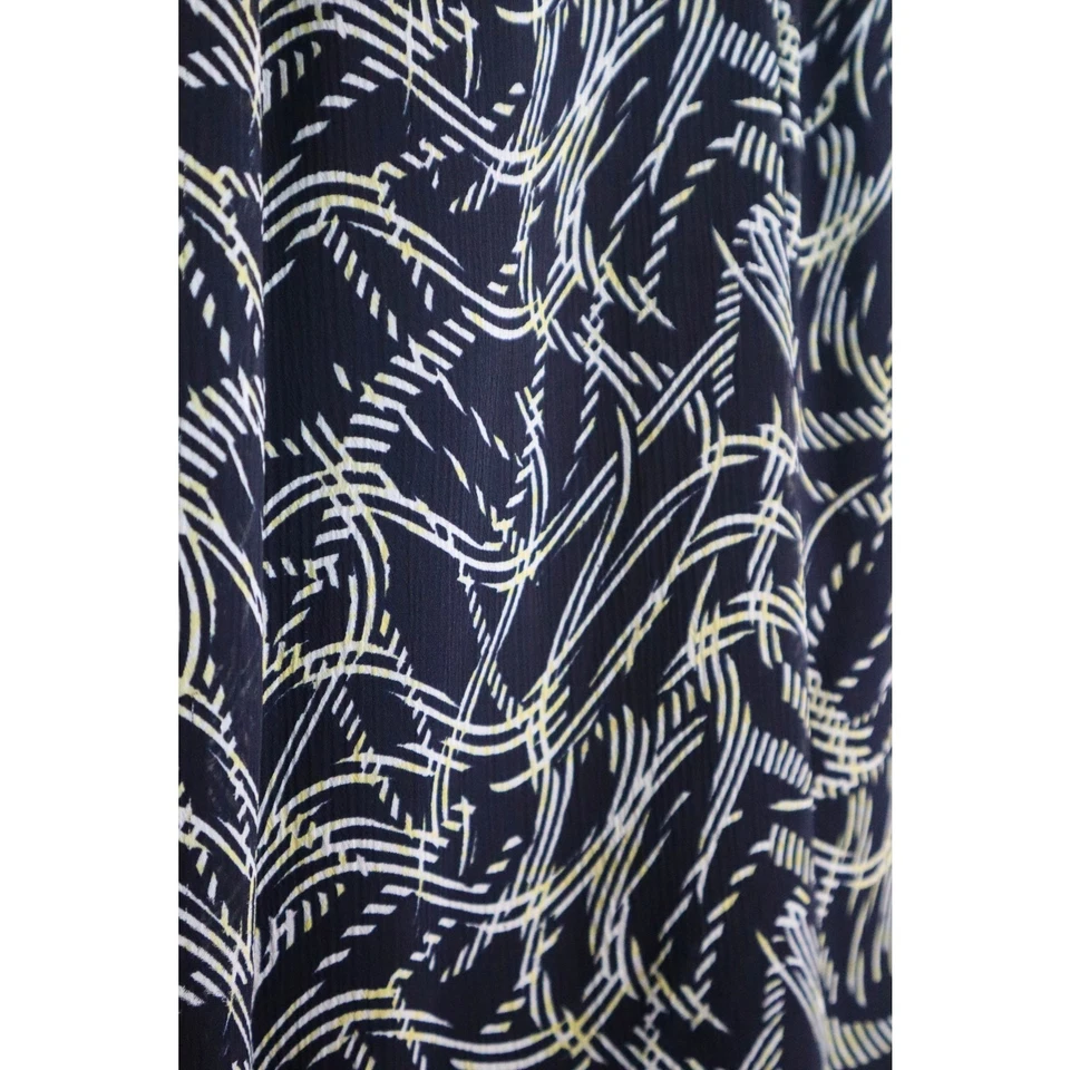 Винтажная юбка миди Y2K Jones Wear с оборками подол прозрачное покрытие темно-синий желтый 10 - Изображение 4 из 4