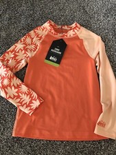 NWT REI Zonai rash-guard Girls Floral Print Orange Sz 8