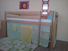 Hochbett Vorhang Umrandung Kinder 2-teilig Spiel Bett Kamilie Grün